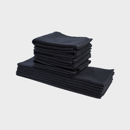 12 Serviettes Noires BBHair 100% coton 330g/m² - 50x83 cm 12 Serviettes Noires BBHair 100% coton 330g/m² - 50x83 cm
