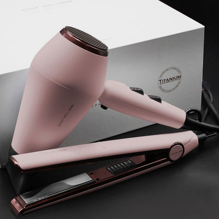 Kit  Lisseur C1 Digital + sèche cheveux KOMPACTISSIMO Rose