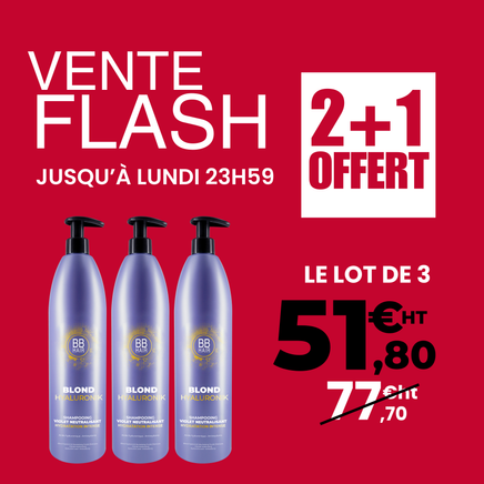 2+1 GRATIS - Neutraliserende Violetshampoo Blond Hyaluronik BBHair - 1 L