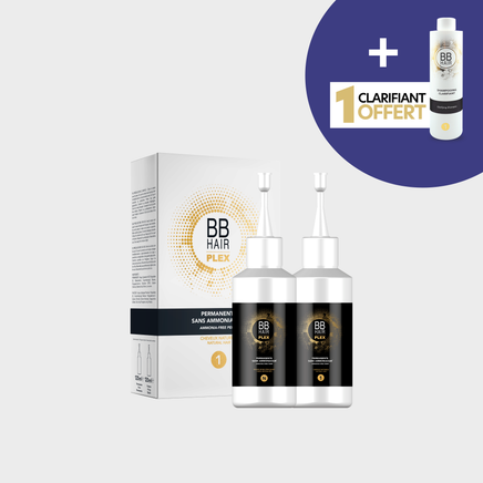 Permanente sans ammoniaque BBHair Plex - Kit n°1 cheveux naturels + Shampooing Clarifiant OFFERT